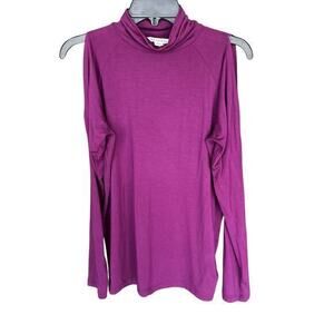 ATHLETA Merlot outlet cold shoulder turtleneck athletic yoga top NWOT Sz  CS